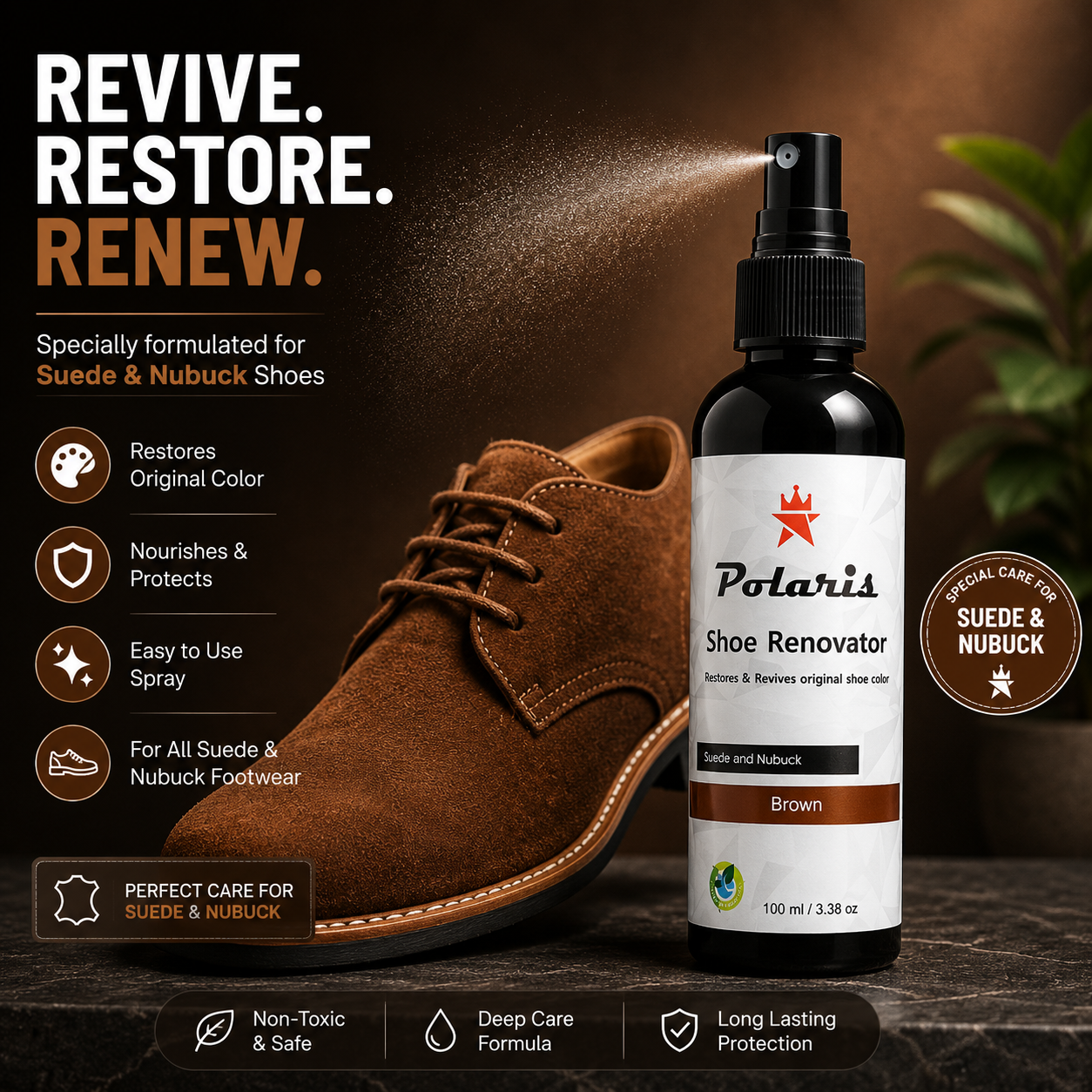 Shoe Renovator | Color Reviver- Dark Brown (100ml)