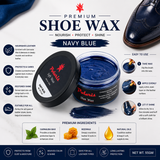 Leather Shoe Polish/Wax - Navy Blue (55 gm)