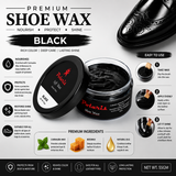 Leather Shoe Polish/Wax - Black  (55 gm) POLARIS
