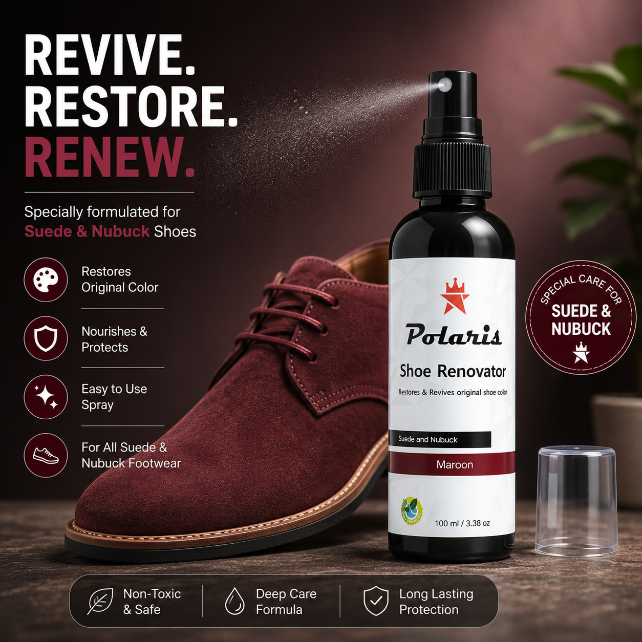 Shoe Renovator | Color Reviver- Maroon (100ml)