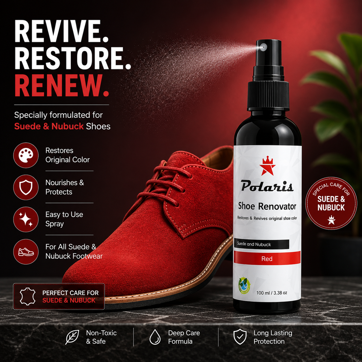 Shoe Renovator | Color Reviver- Red (100ml)