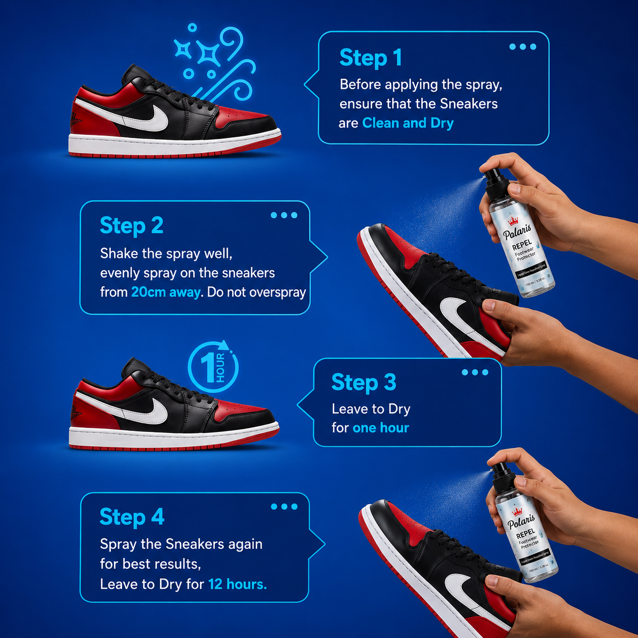 Polaris Repel Shoe Protector & Stain Repellent | FootWear Protector 100ML POLARIS