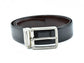 Men's Genuine Leather Reversible Formal Belt Black\Brown-Amranto