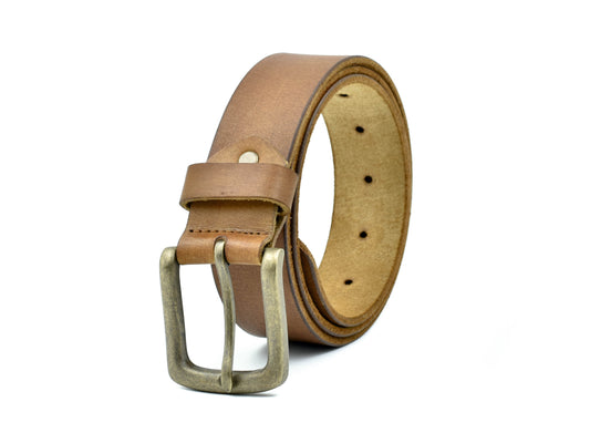 Mens Casual Leather Belt Brown