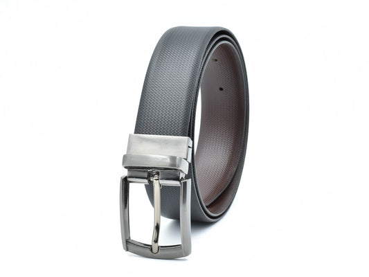 Men's Genuine Leather Reversible Formal Belt Black\Brown-Honey